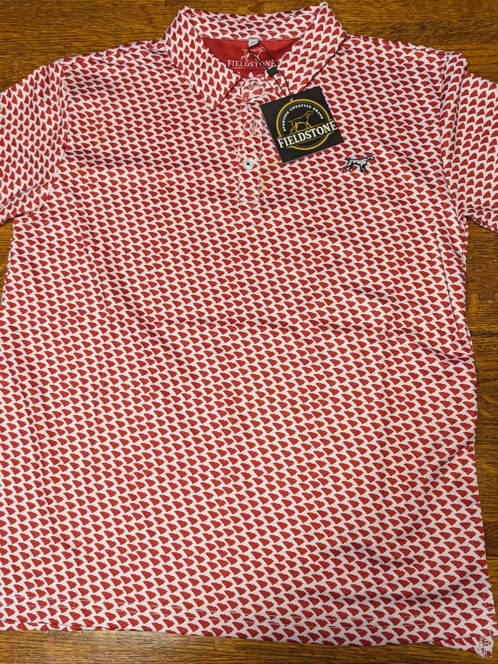 Fieldstone Kids' Red Geo-Print Polo